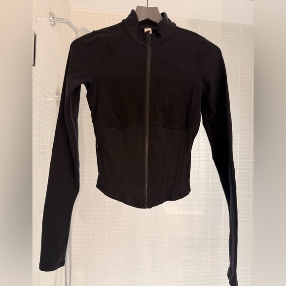 Alo Airbrush Black Corset Full Zip Jacket XS - Picture 10 of 13